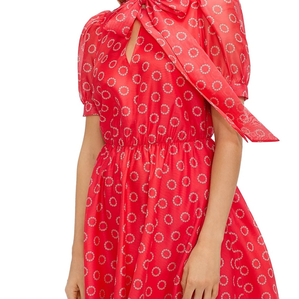 Ted Baker Vibrant Red Circle Pattern Mini Dress